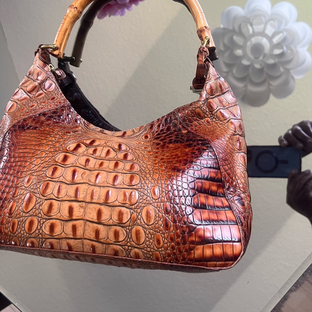 Brahmin handbag with bamboo handle